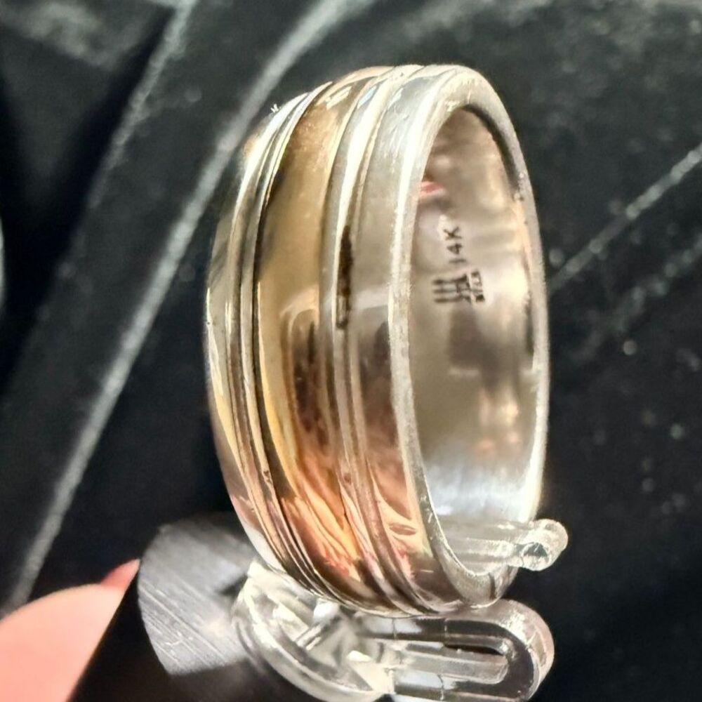 James Avery Two Tone Simplicity Wedding Ring 14K & 925 size 9.25